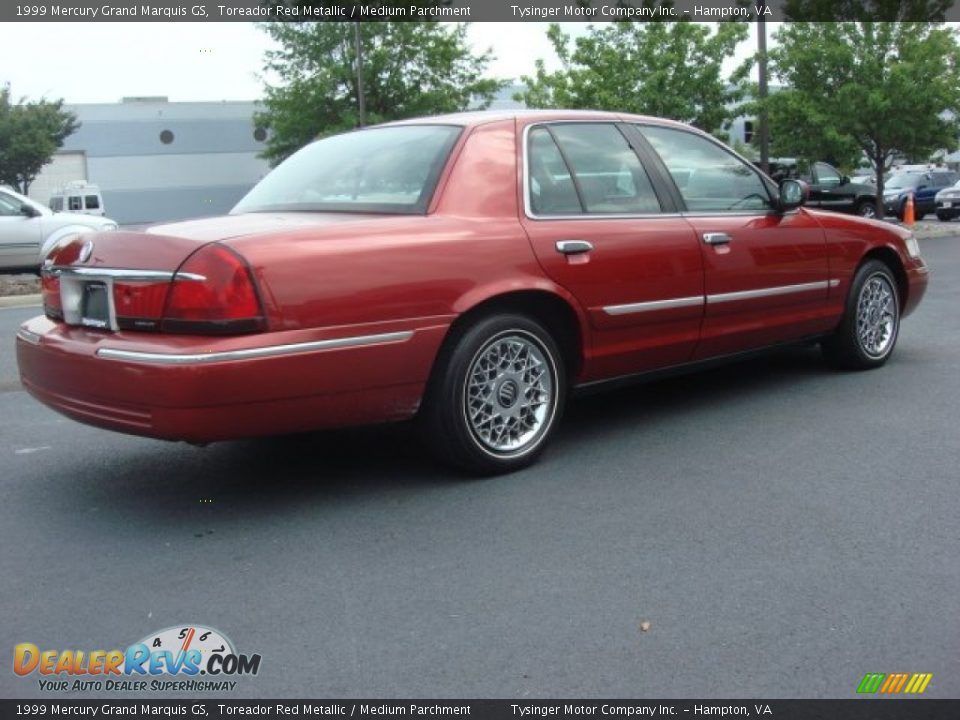 1999 Mercury Grand Marquis GS Toreador Red Metallic / Medium Parchment Photo #5