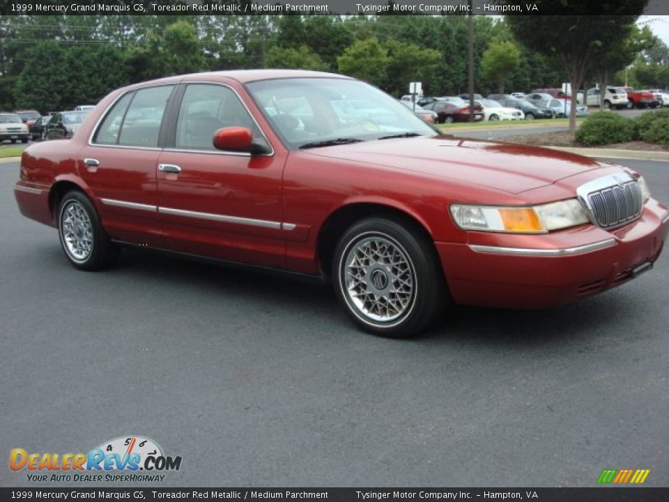 1999 Mercury Grand Marquis GS Toreador Red Metallic / Medium Parchment Photo #7