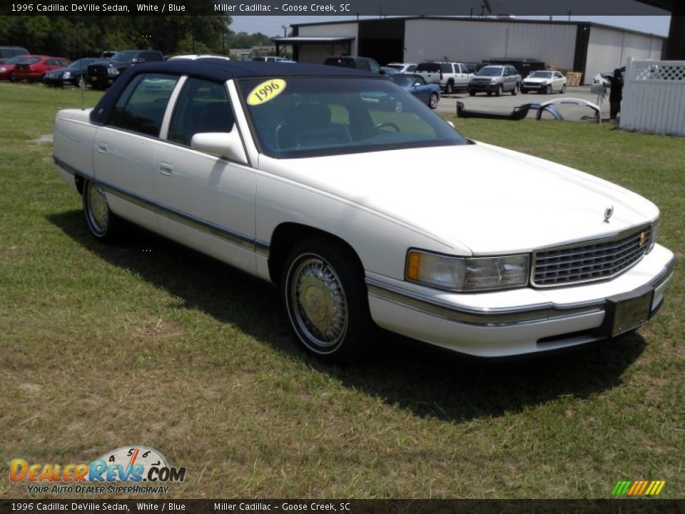 1996 Cadillac DeVille Sedan White / Blue Photo #1