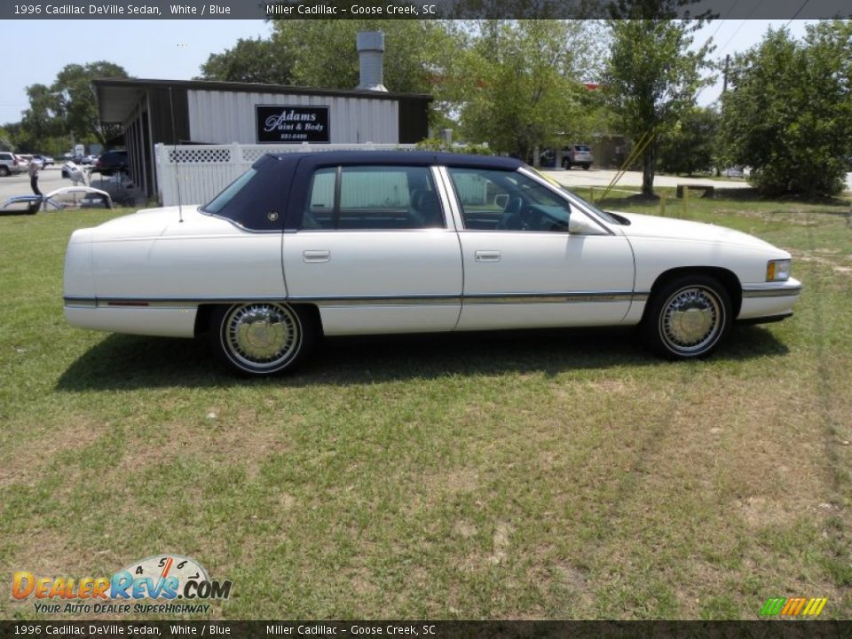 1996 Cadillac DeVille Sedan White / Blue Photo #12