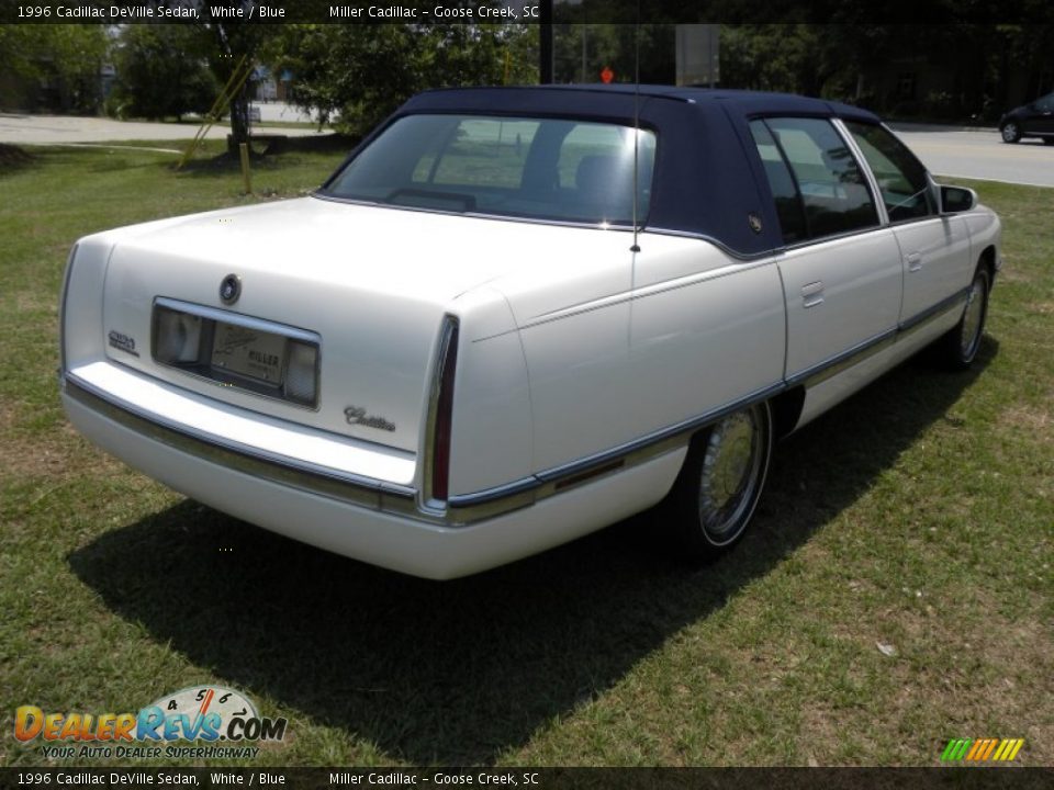 1996 Cadillac DeVille Sedan White / Blue Photo #13
