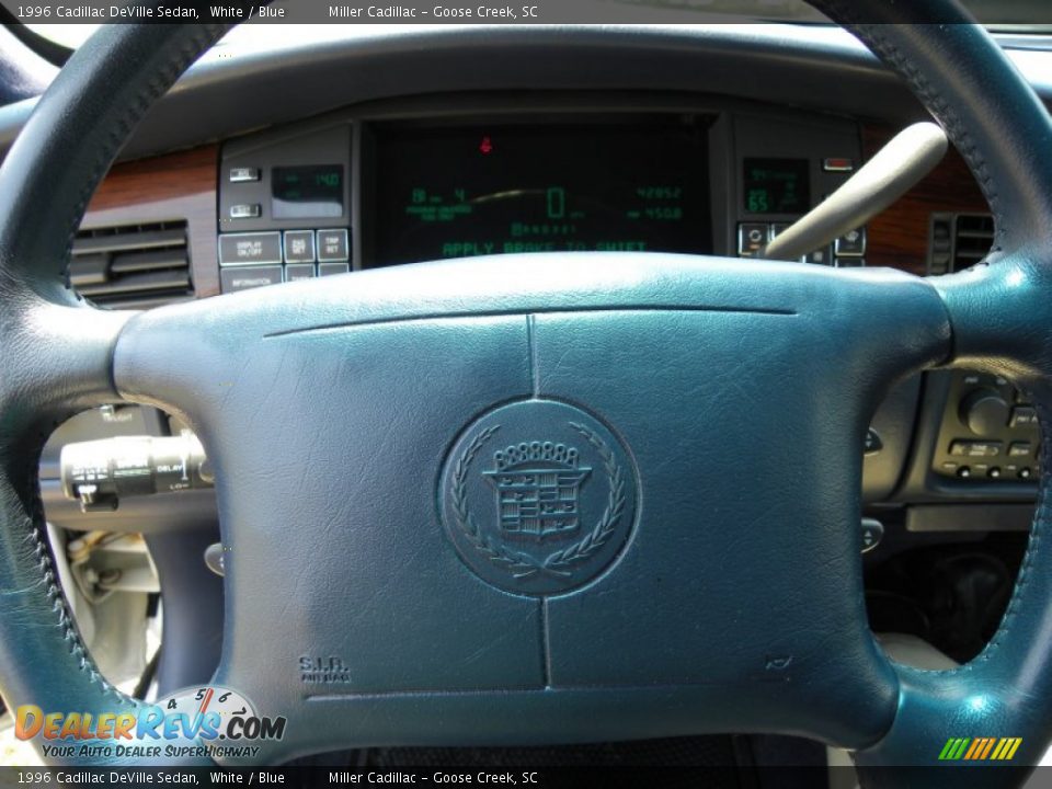 1996 Cadillac DeVille Sedan White / Blue Photo #20