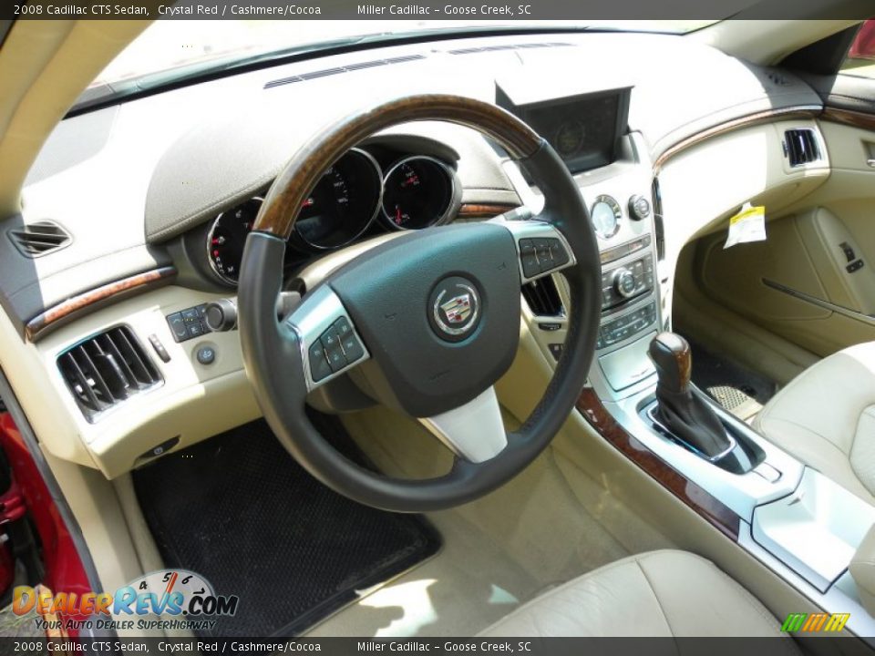 2008 Cadillac CTS Sedan Crystal Red / Cashmere/Cocoa Photo #3