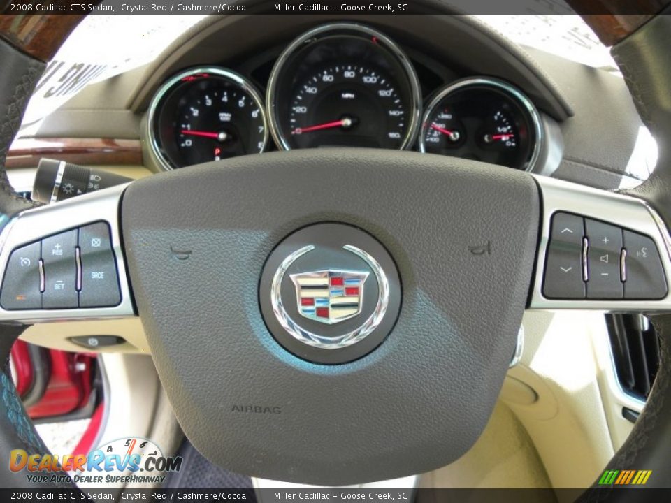 2008 Cadillac CTS Sedan Crystal Red / Cashmere/Cocoa Photo #26