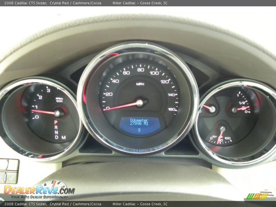 2008 Cadillac CTS Sedan Crystal Red / Cashmere/Cocoa Photo #27