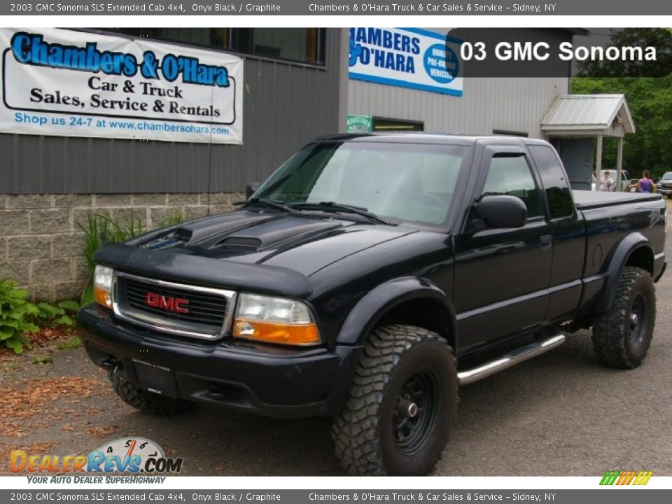 2003 GMC Sonoma SLS Extended Cab 4x4 Onyx Black / Graphite Photo #1