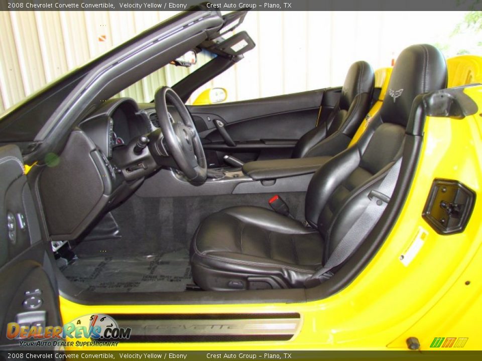 Ebony Interior - 2008 Chevrolet Corvette Convertible Photo #9