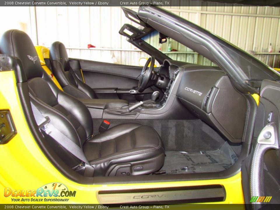 Ebony Interior - 2008 Chevrolet Corvette Convertible Photo #10