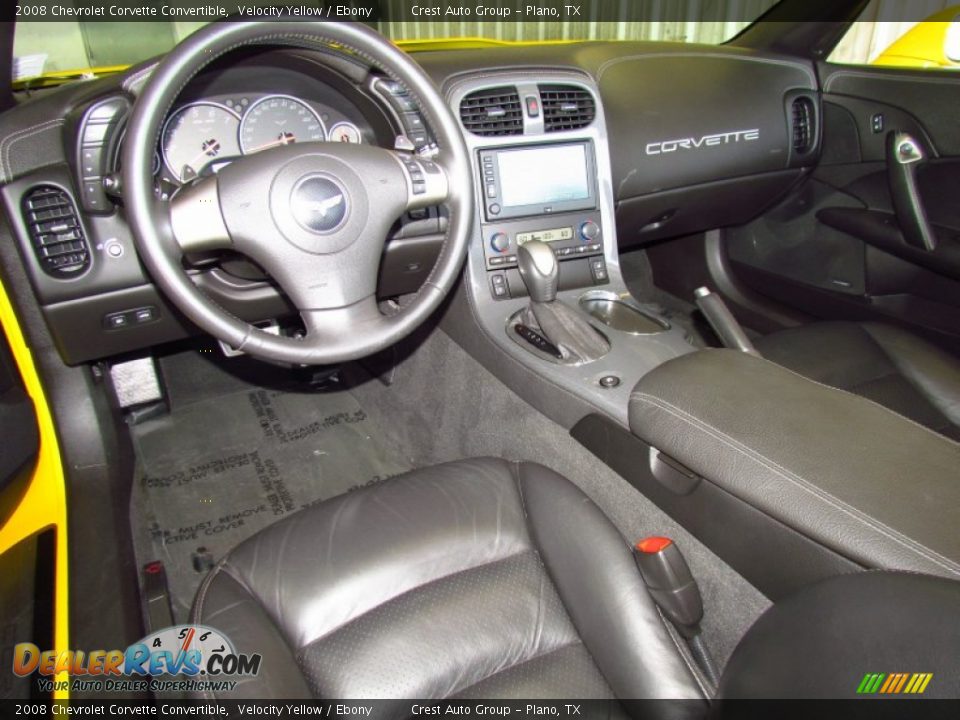 Ebony Interior - 2008 Chevrolet Corvette Convertible Photo #12