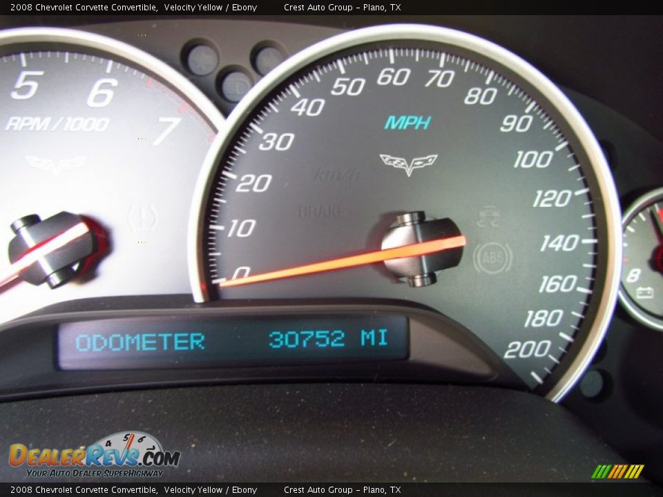 2008 Chevrolet Corvette Convertible Velocity Yellow / Ebony Photo #23