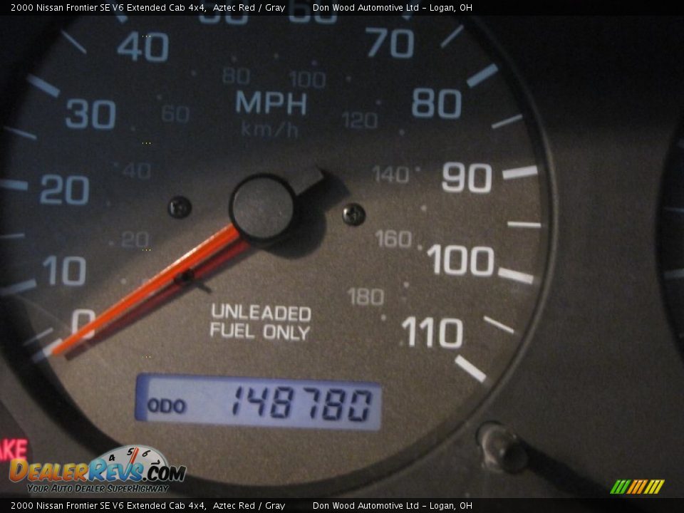 2000 Nissan Frontier SE V6 Extended Cab 4x4 Aztec Red / Gray Photo #9