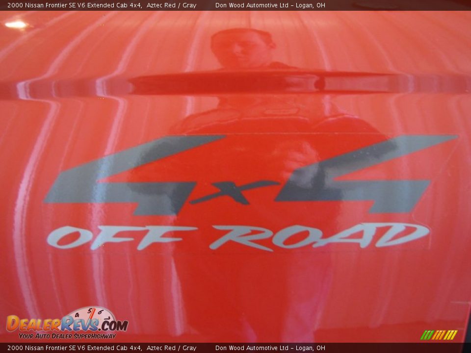 2000 Nissan Frontier SE V6 Extended Cab 4x4 Aztec Red / Gray Photo #14