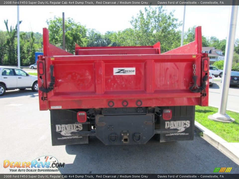 2008 Ford F450 Super Duty XL Regular Cab 4x4 Dump Truck Red Clearcoat / Medium Stone Grey Photo #3