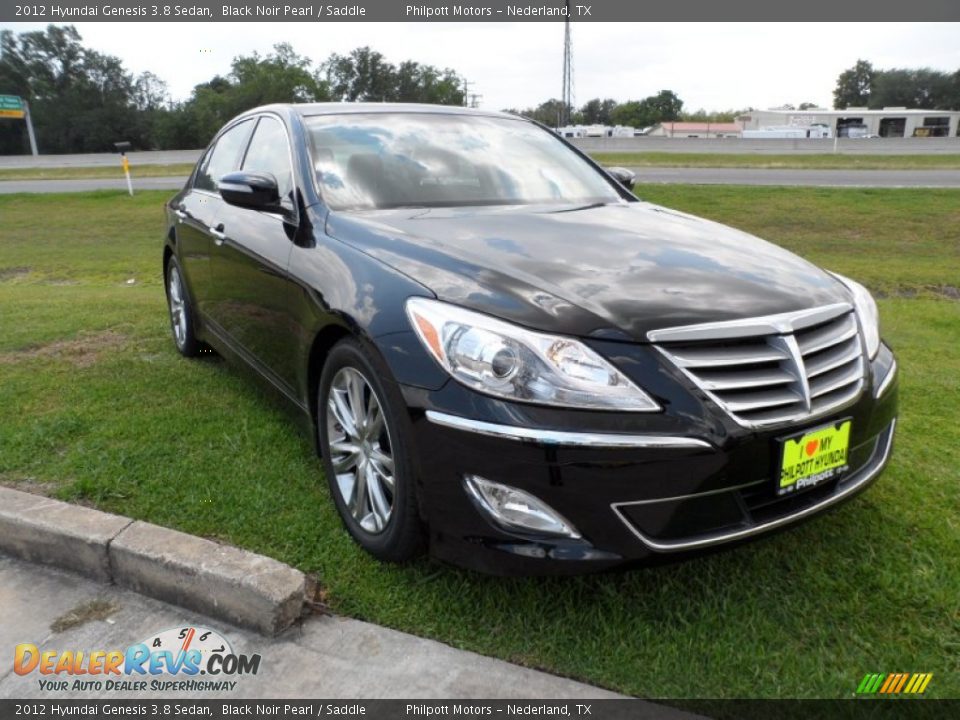 2012 Hyundai Genesis 3.8 Sedan Black Noir Pearl / Saddle Photo #1