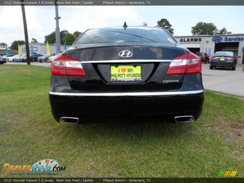 2012 Hyundai Genesis 3.8 Sedan Black Noir Pearl / Saddle Photo #4