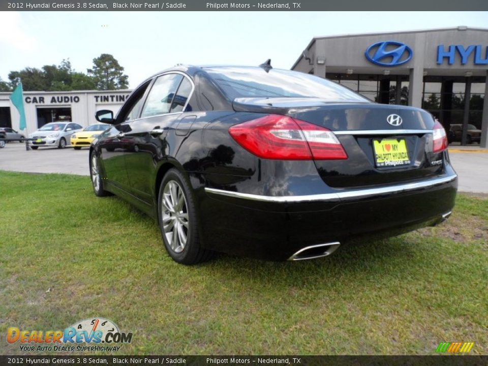 2012 Hyundai Genesis 3.8 Sedan Black Noir Pearl / Saddle Photo #5