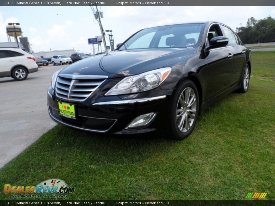 2012 Hyundai Genesis 3.8 Sedan Black Noir Pearl / Saddle Photo #7