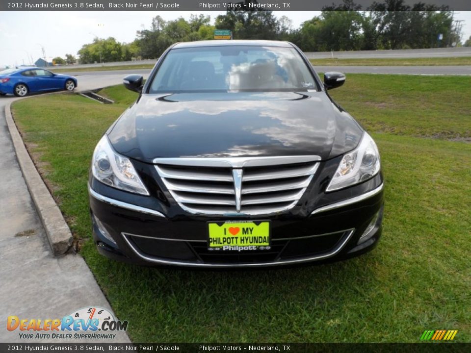 2012 Hyundai Genesis 3.8 Sedan Black Noir Pearl / Saddle Photo #8