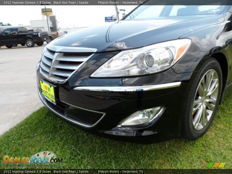 2012 Hyundai Genesis 3.8 Sedan Black Noir Pearl / Saddle Photo #10