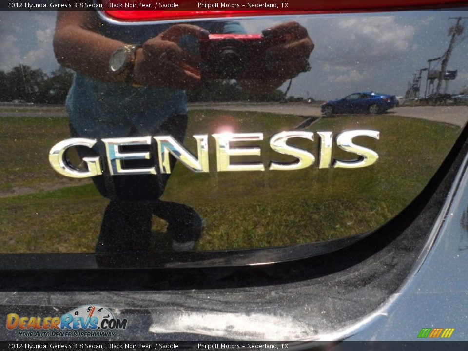 2012 Hyundai Genesis 3.8 Sedan Black Noir Pearl / Saddle Photo #16