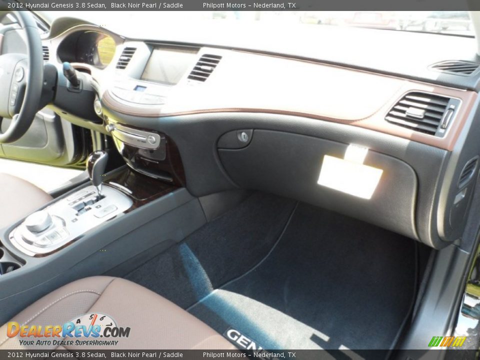 2012 Hyundai Genesis 3.8 Sedan Black Noir Pearl / Saddle Photo #19