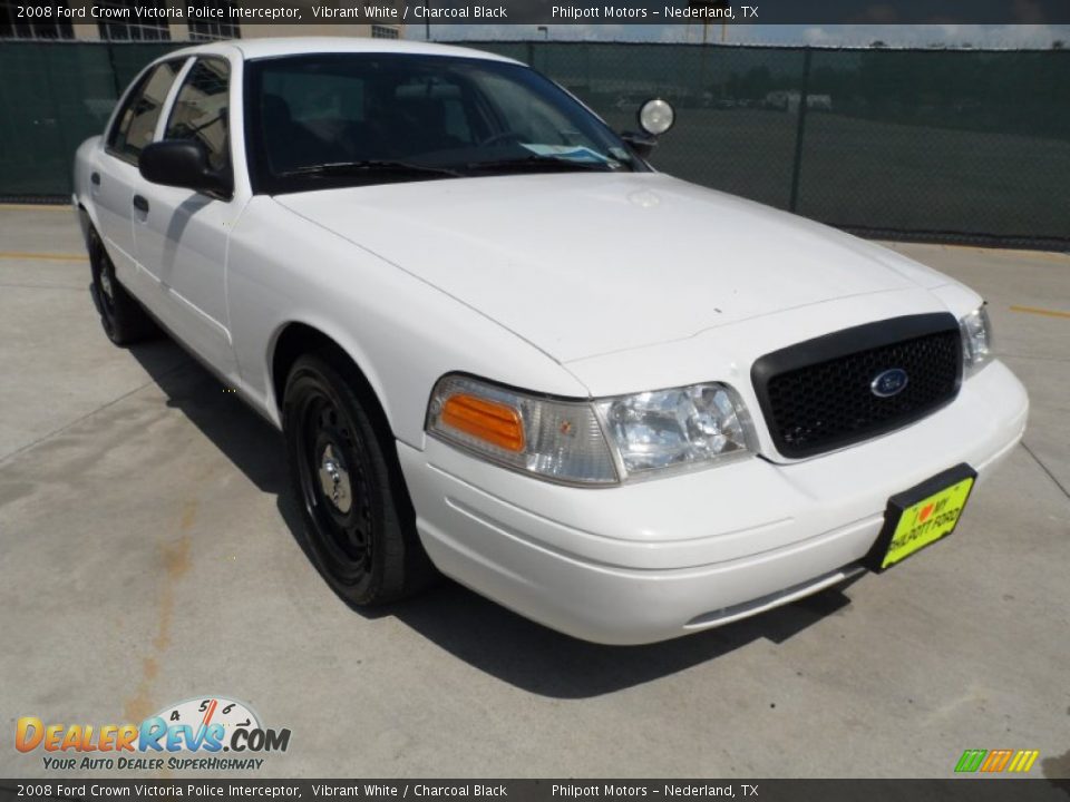 2008 Ford Crown Victoria Police Interceptor Vibrant White / Charcoal Black Photo #1