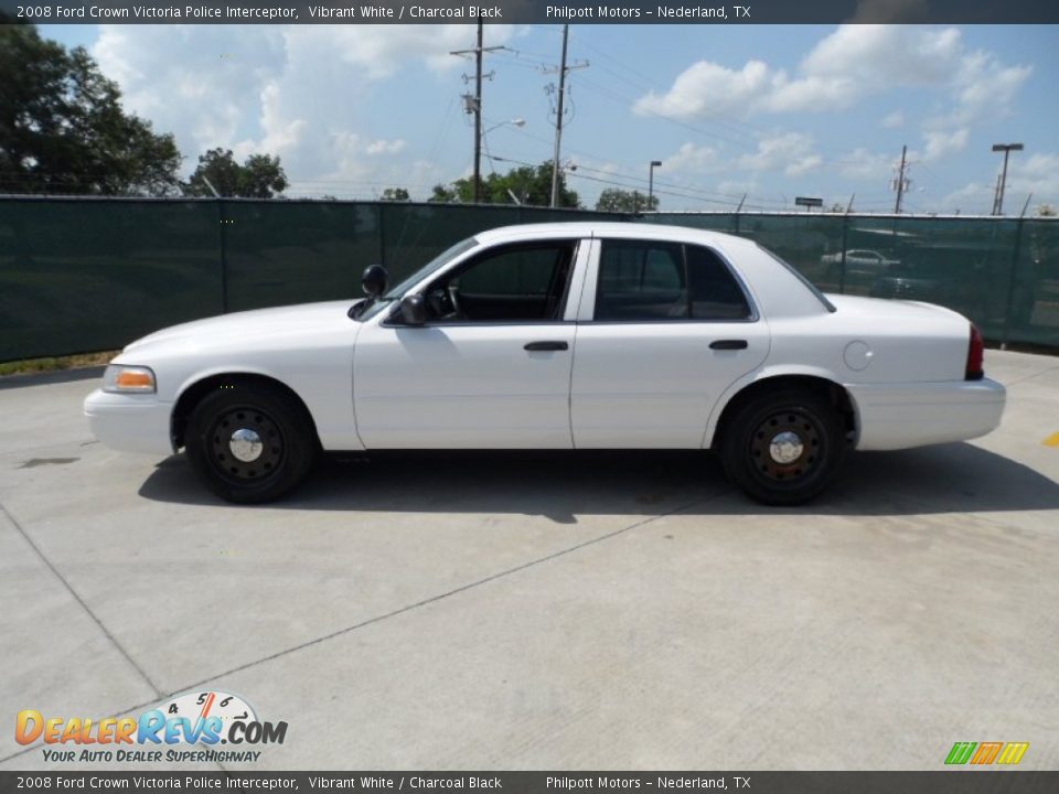 2008 Ford Crown Victoria Police Interceptor Vibrant White / Charcoal Black Photo #6