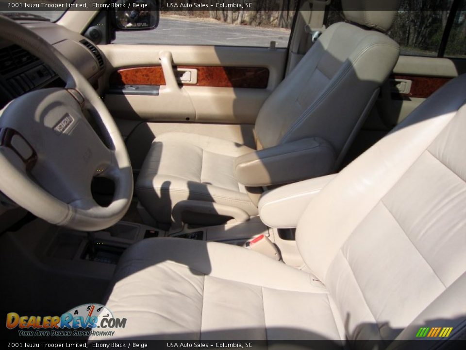 2001 Isuzu Trooper Limited Ebony Black / Beige Photo #35