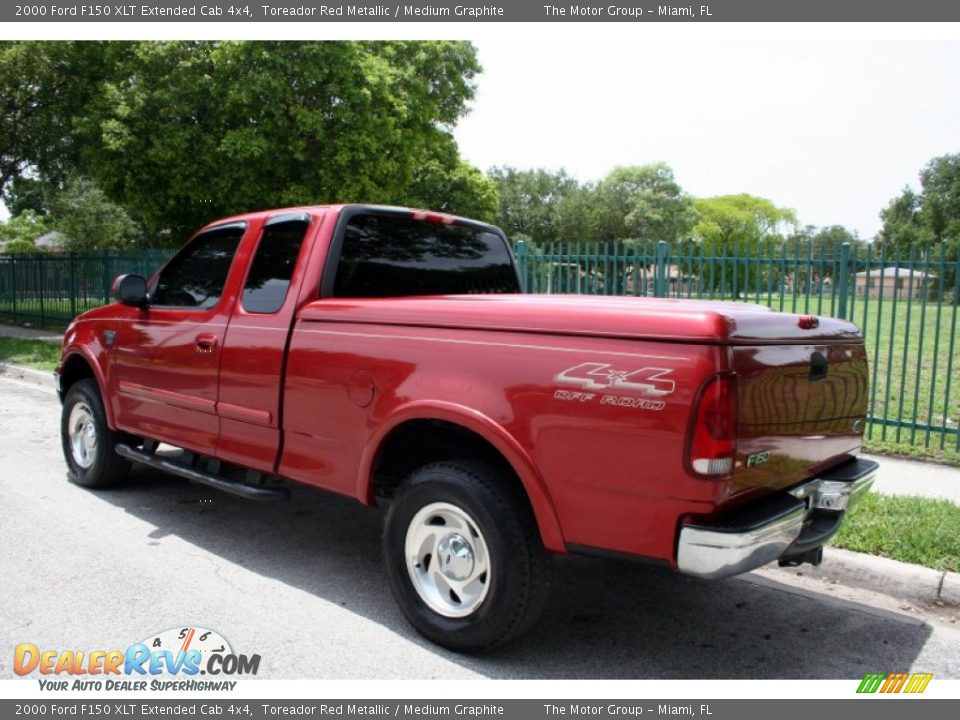 2000 Ford F150 XLT Extended Cab 4x4 Toreador Red Metallic / Medium Graphite Photo #6