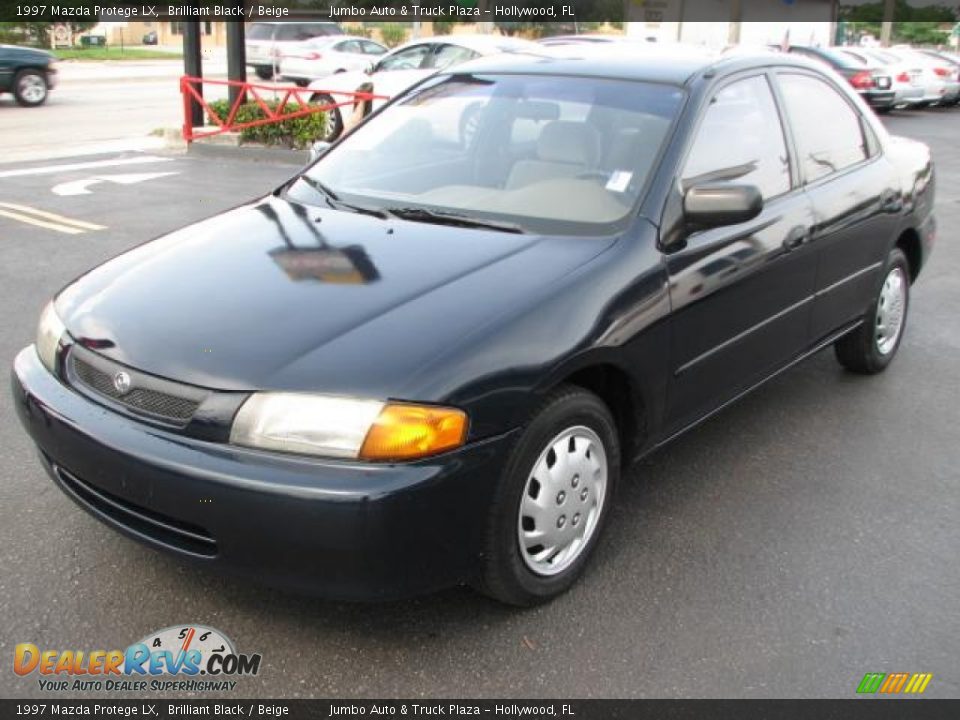 1997 Mazda Protege LX Brilliant Black / Beige Photo #5