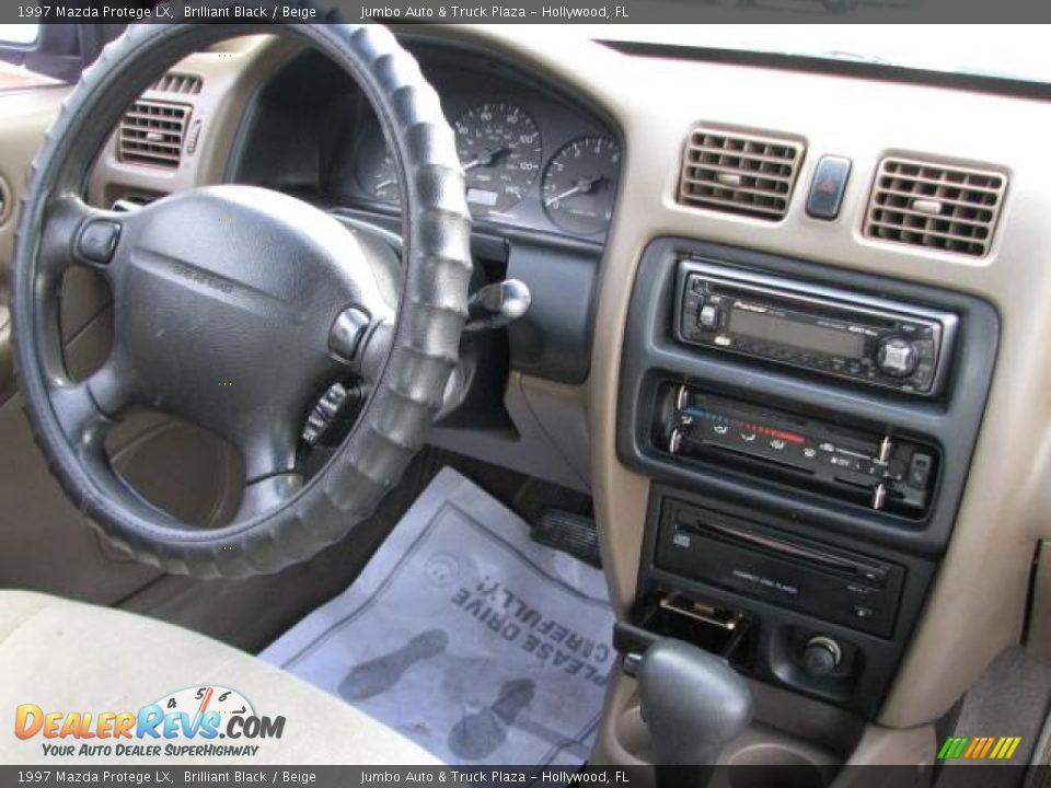 1997 Mazda Protege LX Brilliant Black / Beige Photo #15