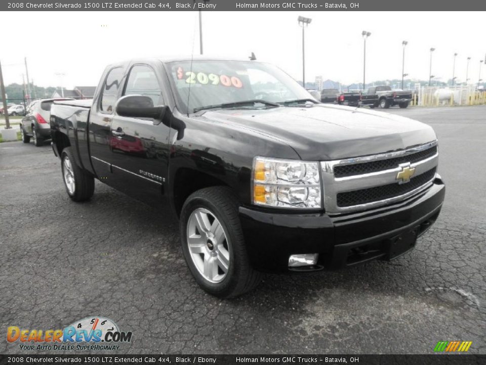 2008 Chevrolet Silverado 1500 LTZ Extended Cab 4x4 Black / Ebony Photo #2