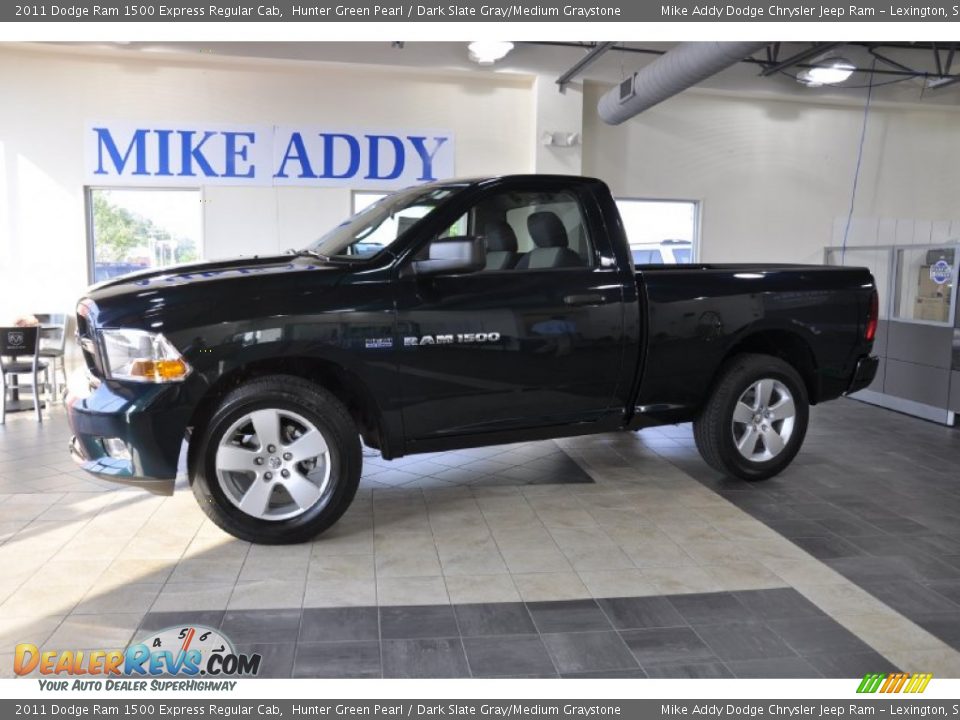 2011 Dodge Ram 1500 Express Regular Cab Hunter Green Pearl / Dark Slate Gray/Medium Graystone Photo #1
