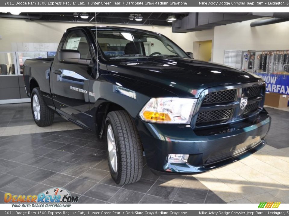2011 Dodge Ram 1500 Express Regular Cab Hunter Green Pearl / Dark Slate Gray/Medium Graystone Photo #3
