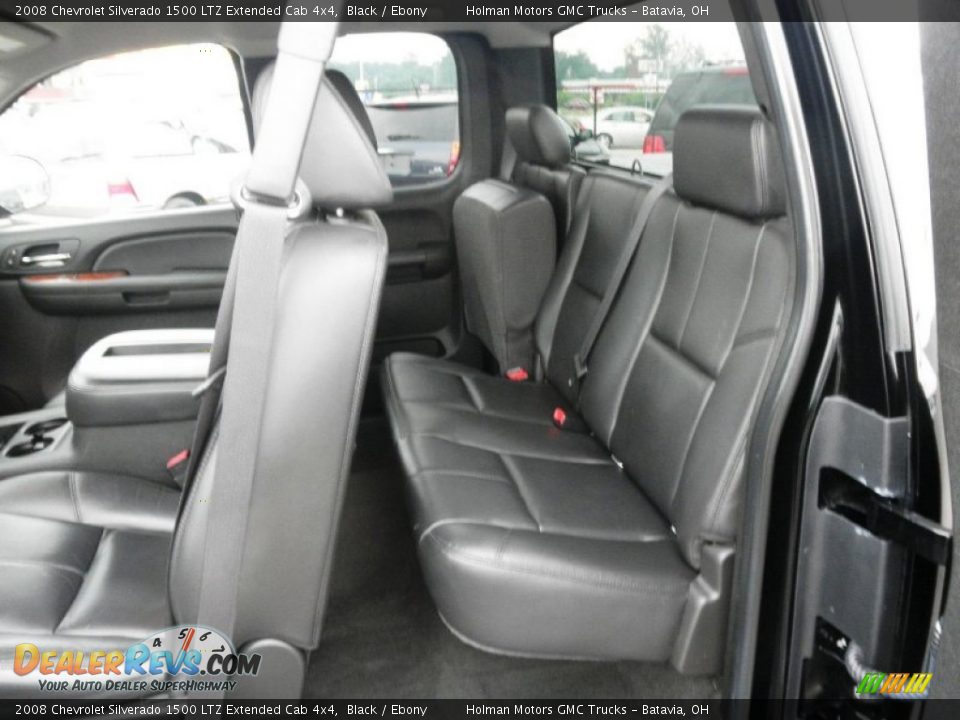 Ebony Interior - 2008 Chevrolet Silverado 1500 LTZ Extended Cab 4x4 Photo #14