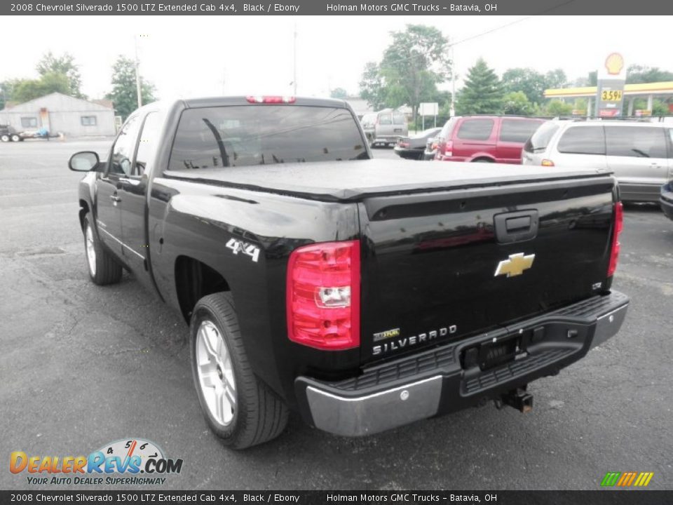 2008 Chevrolet Silverado 1500 LTZ Extended Cab 4x4 Black / Ebony Photo #16