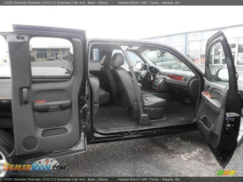 Ebony Interior - 2008 Chevrolet Silverado 1500 LTZ Extended Cab 4x4 Photo #19