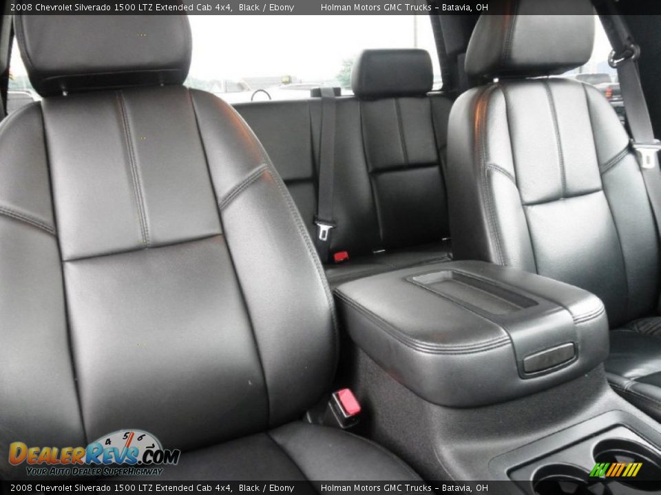 Ebony Interior - 2008 Chevrolet Silverado 1500 LTZ Extended Cab 4x4 Photo #21