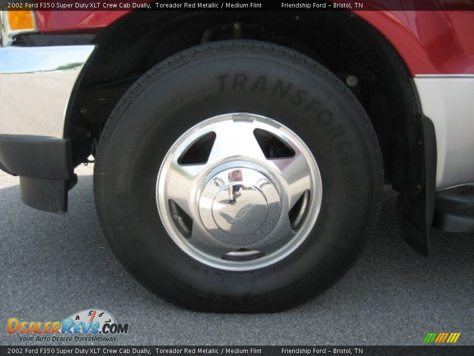 2002 Ford F350 Super Duty XLT Crew Cab Dually Toreador Red Metallic / Medium Flint Photo #10