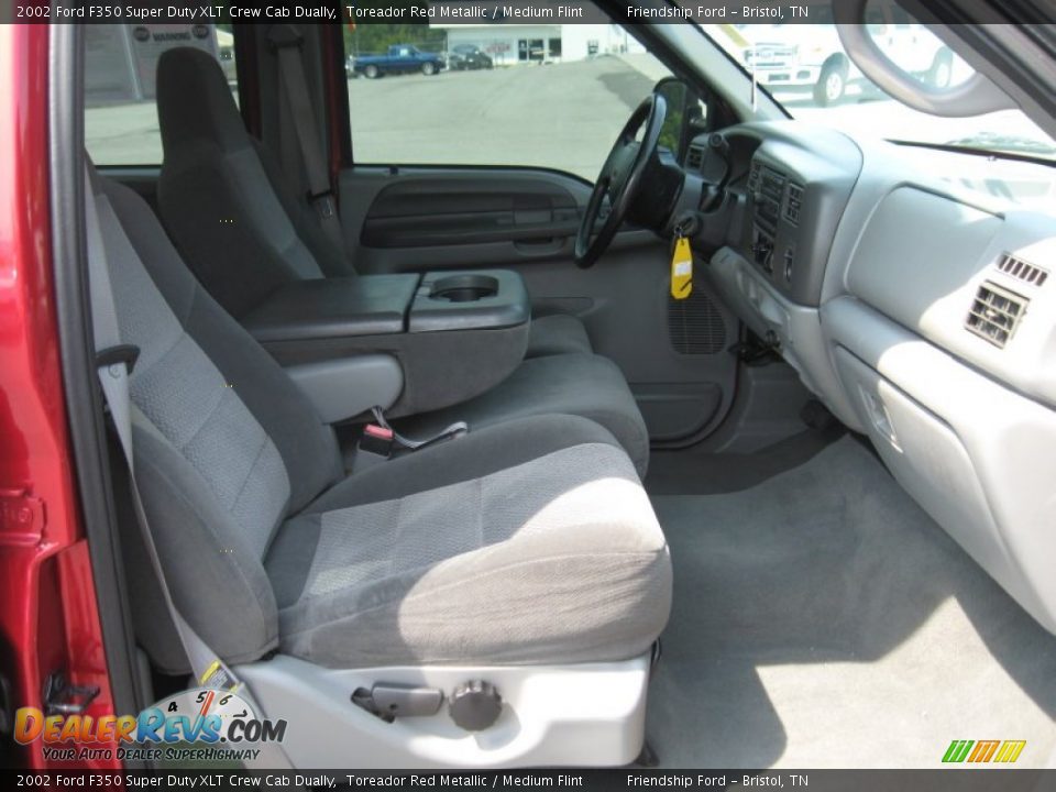 2002 Ford F350 Super Duty XLT Crew Cab Dually Toreador Red Metallic / Medium Flint Photo #21