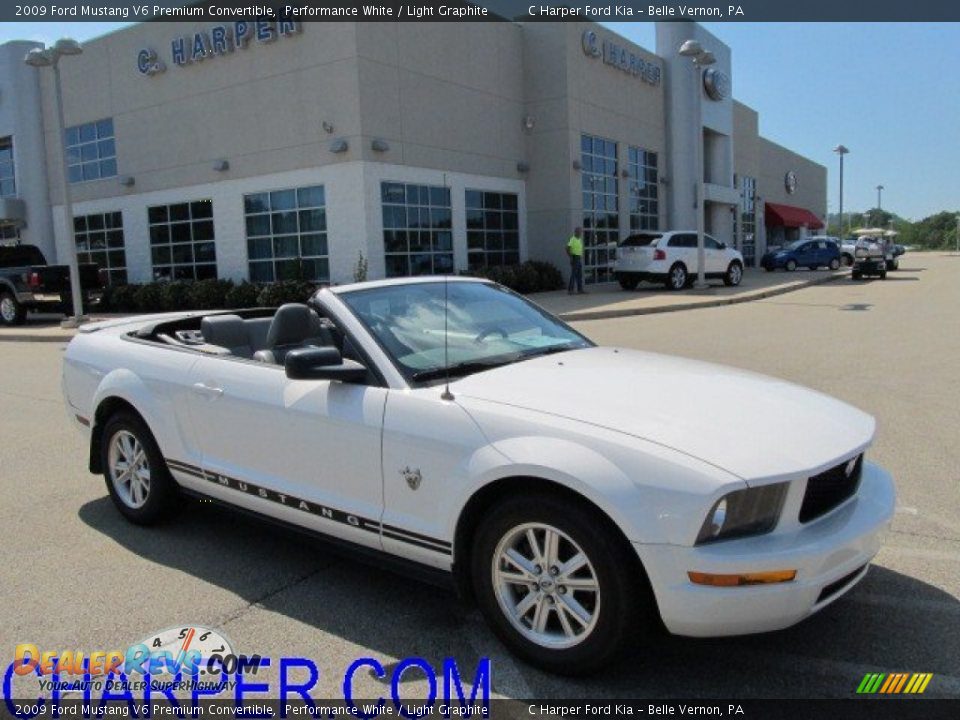 2009 Ford Mustang V6 Premium Convertible Performance White / Light Graphite Photo #1