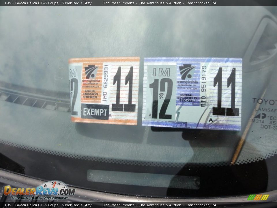 1992 Toyota Celica GT-S Coupe Super Red / Gray Photo #36