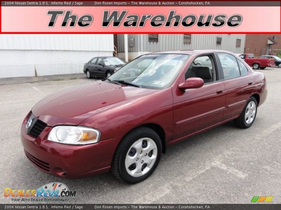 2004 Nissan Sentra 1.8 S Inferno Red / Sage Photo #1