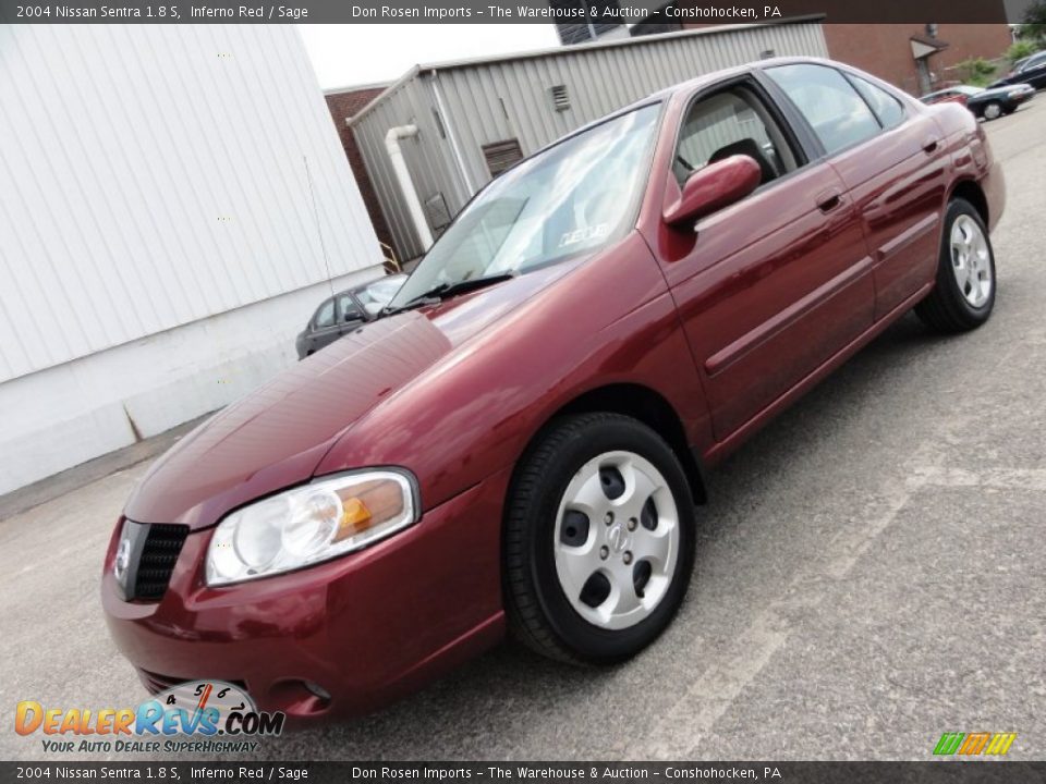 2004 Nissan Sentra 1.8 S Inferno Red / Sage Photo #2