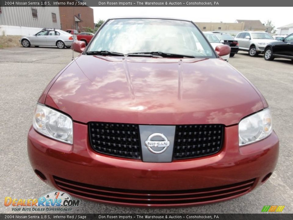 2004 Nissan Sentra 1.8 S Inferno Red / Sage Photo #3