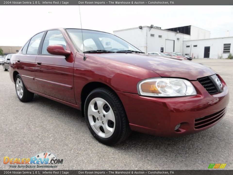 2004 Nissan Sentra 1.8 S Inferno Red / Sage Photo #5
