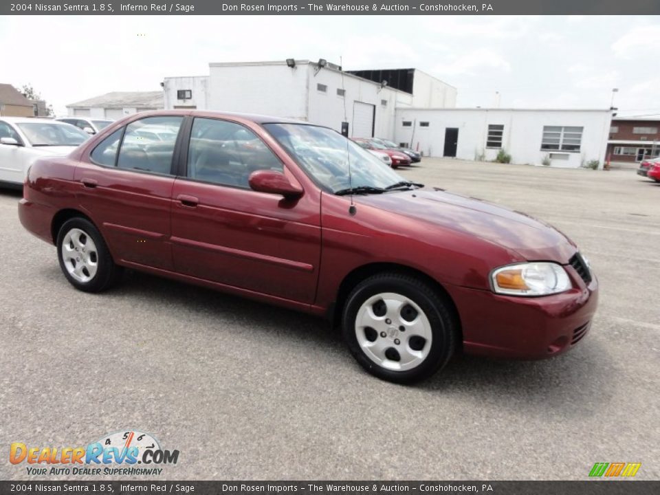 2004 Nissan Sentra 1.8 S Inferno Red / Sage Photo #6
