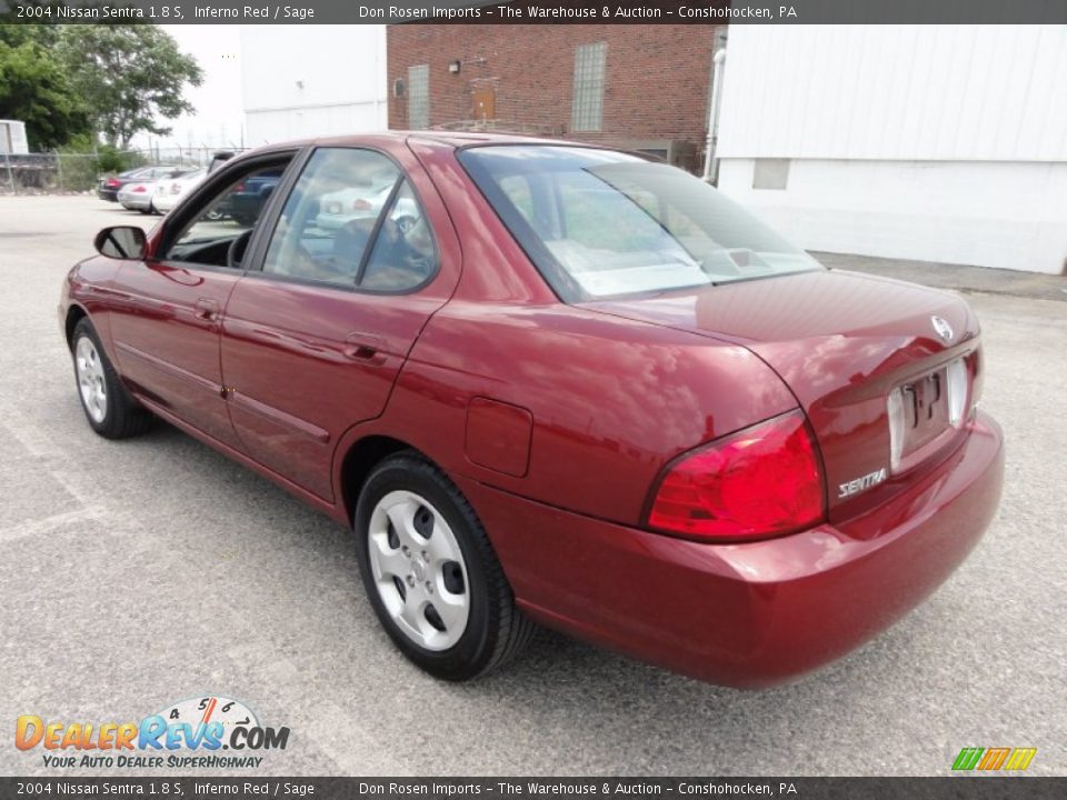 2004 Nissan Sentra 1.8 S Inferno Red / Sage Photo #10