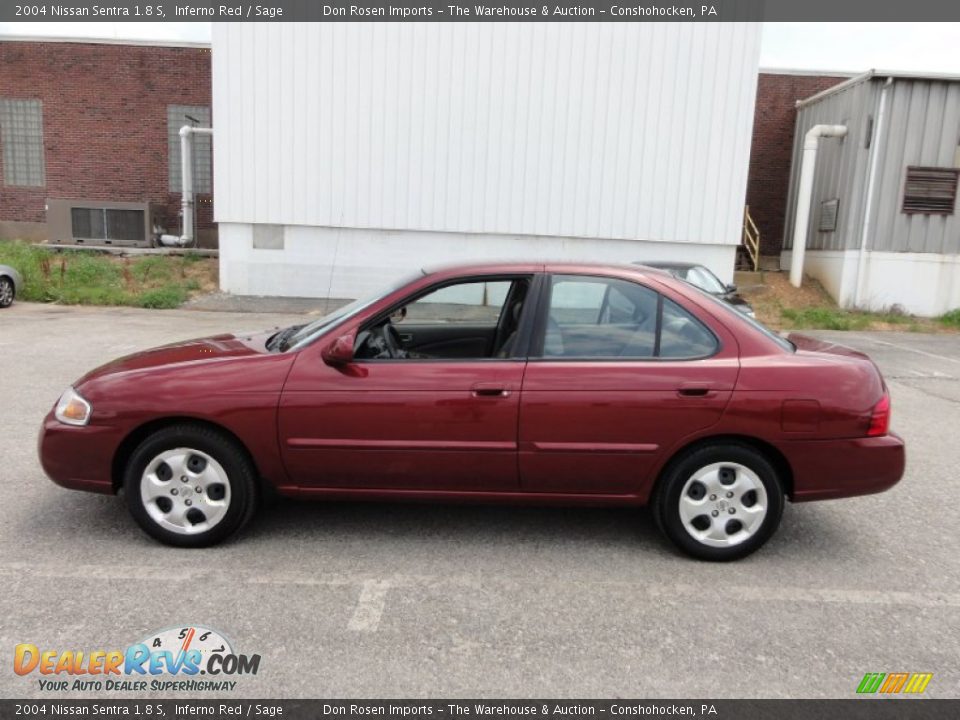 2004 Nissan Sentra 1.8 S Inferno Red / Sage Photo #11