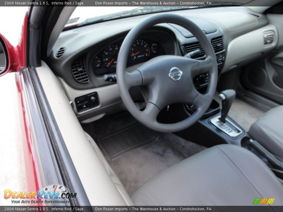 2004 Nissan Sentra 1.8 S Inferno Red / Sage Photo #12